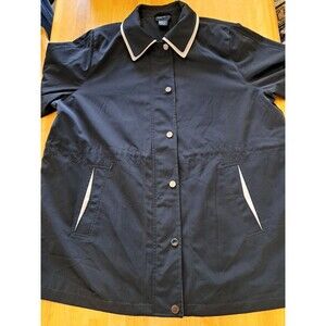 Maggie Barnes Black and Tan Jacket Lightweight Coat Size XL